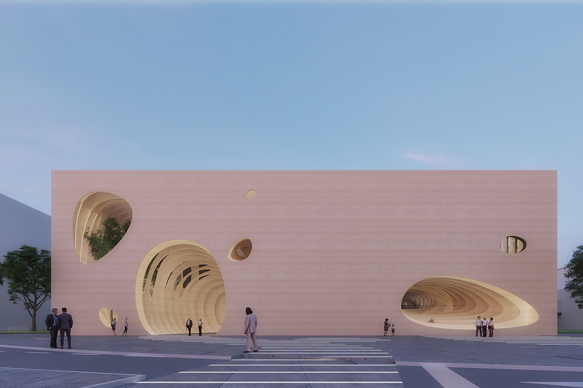 Contemporary museum building